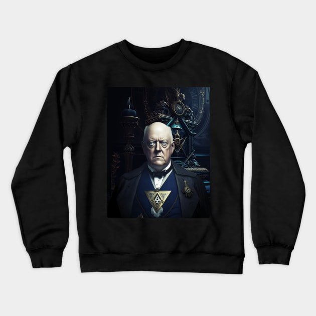 Aleister Crowley Freemason Occult Compass and Square Crewneck Sweatshirt by hclara23